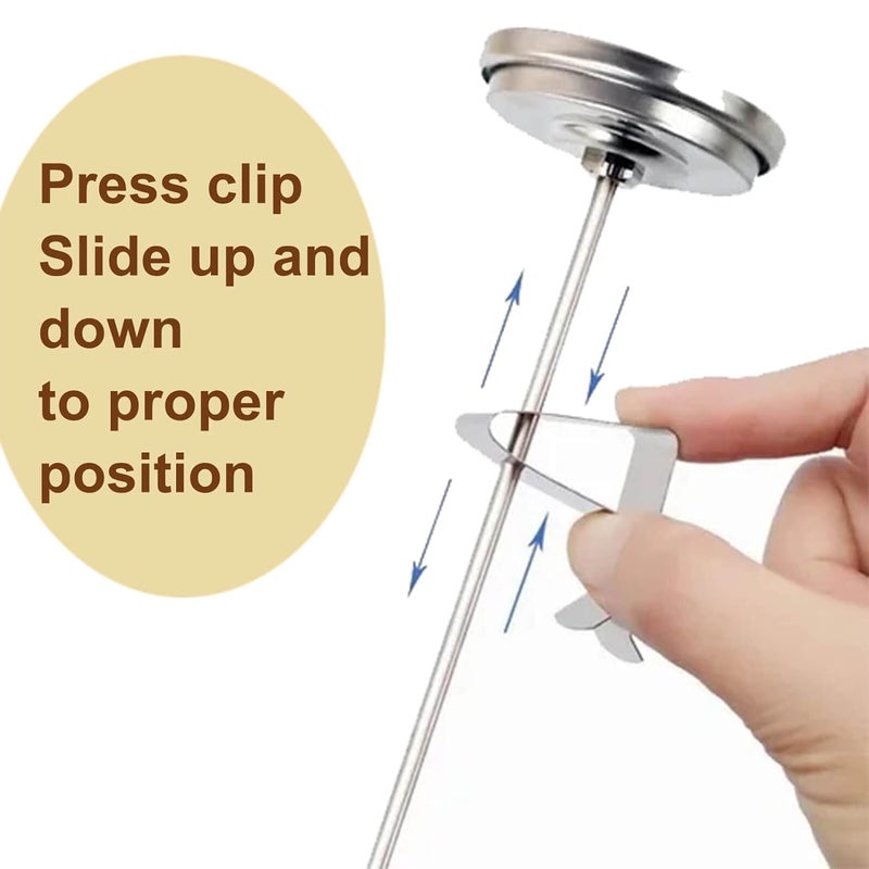 GLOBOTECH Milk Frothing Thermometer for Coffee Chocolate - Cappuccino Frothy Milk Foam Stainless Steel Thermometer for 12 Oz, 20 Oz and 32 Oz Espresso Steaming Pitchers 2" Dail 5" Stem - Image 3